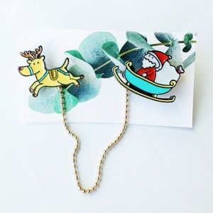 Santa & Reindeer Pin